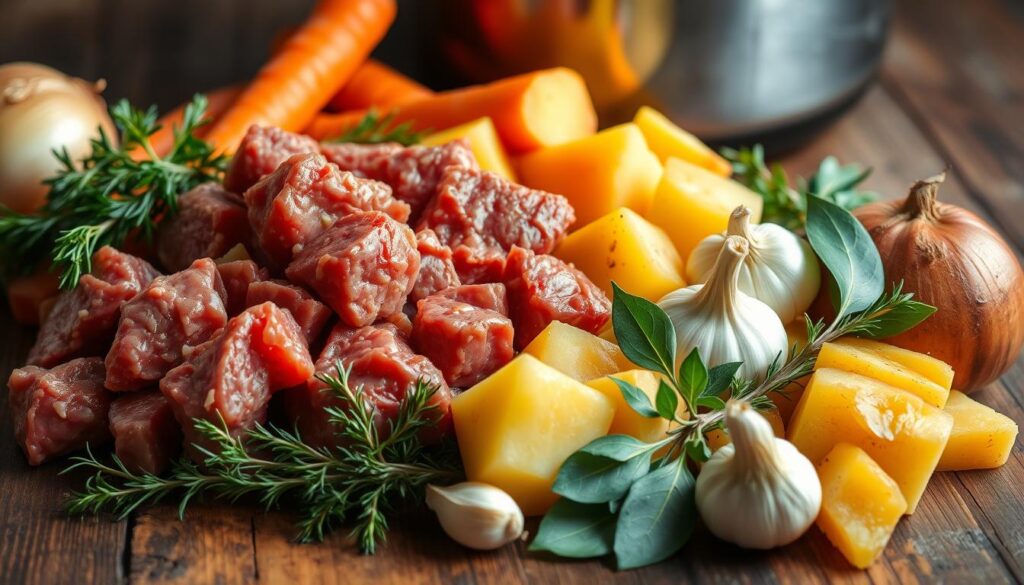 Beef stew ingredients