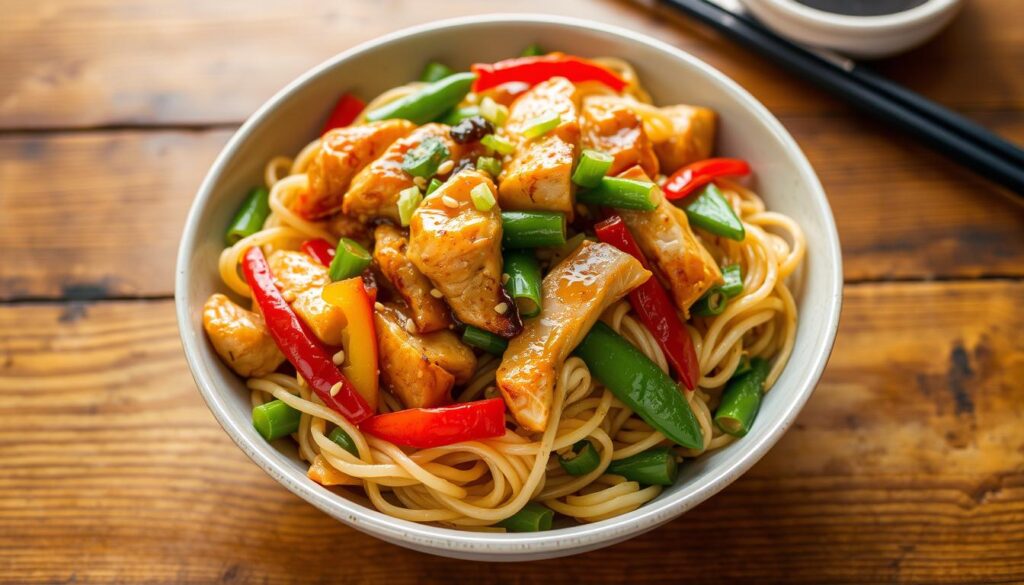 Chicken and Egg Noodle Stir-Fry