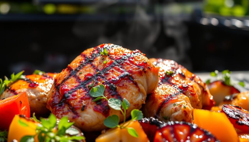 Grilled Bone-in Chicken Breasts