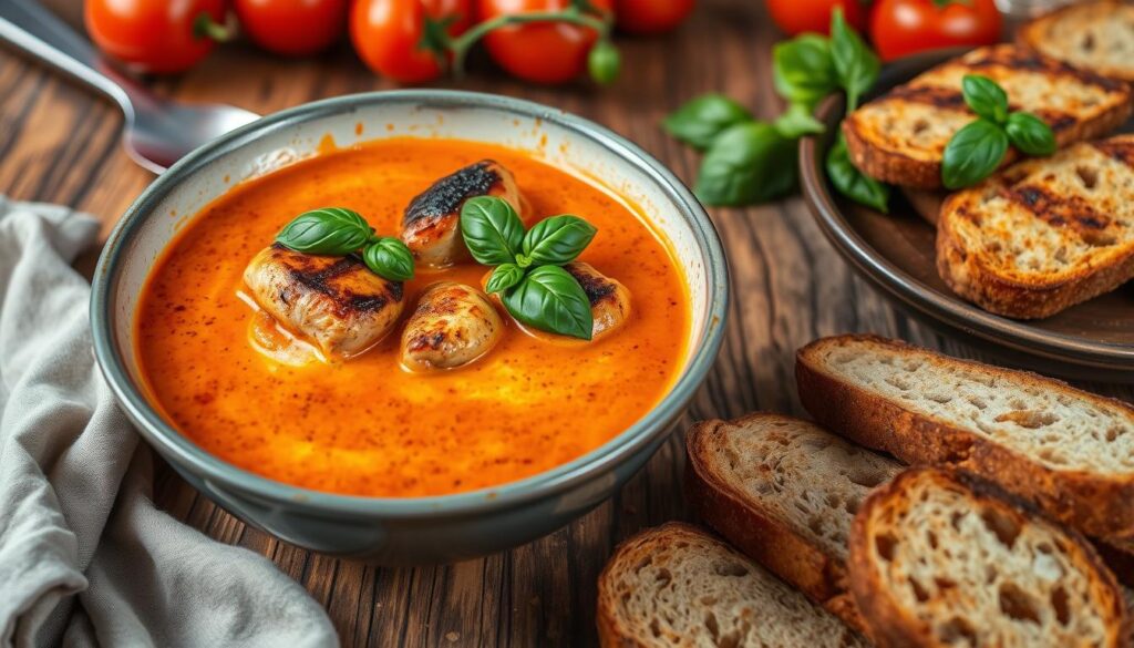 Grilled chicken tomato soup