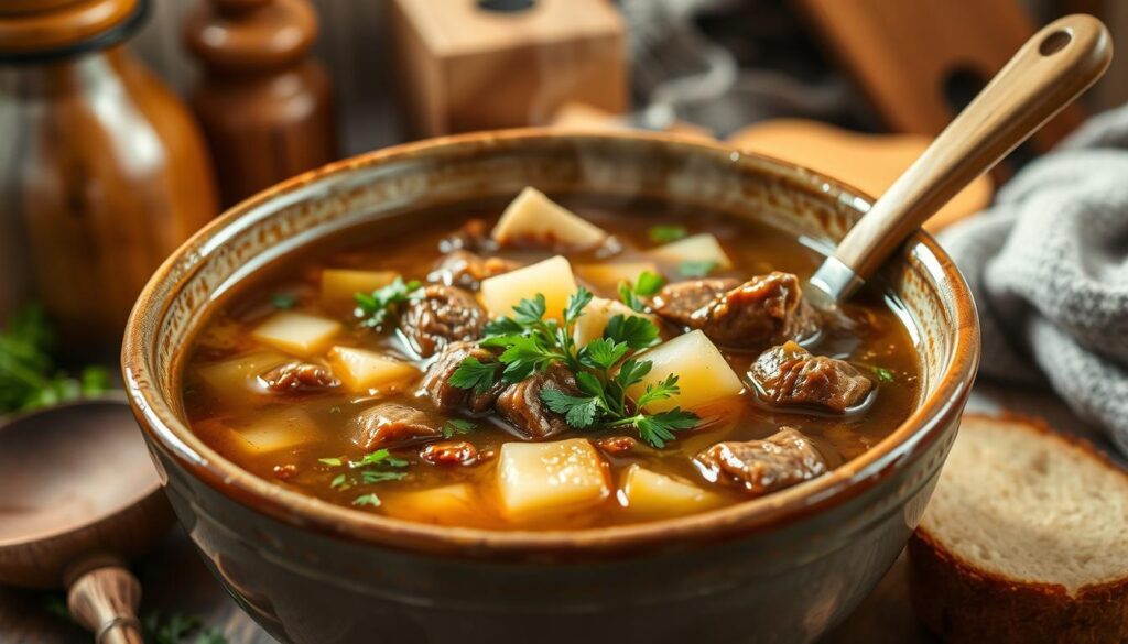 Homemade Beef Leek Soup