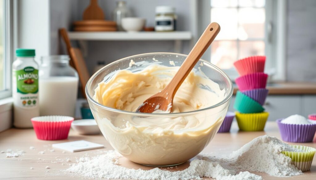 Mixing Dairy-Free Cupcake Batter