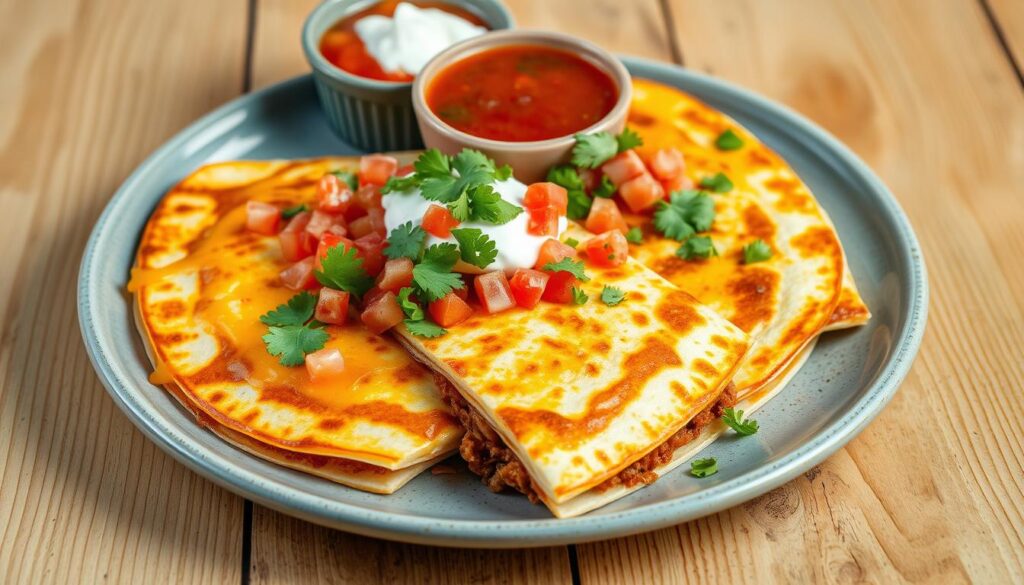 Taco meat quesadillas