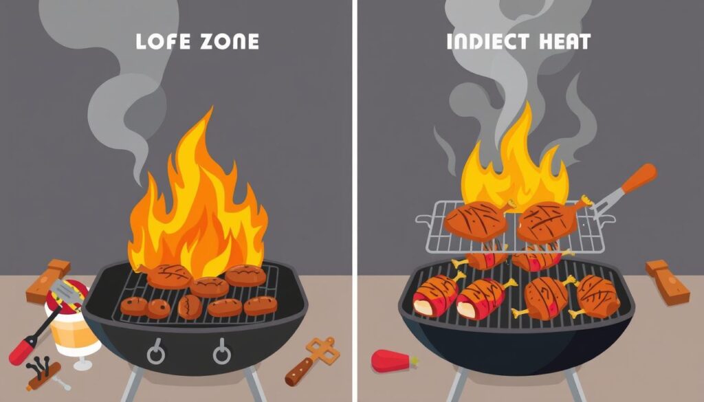 Two-Zone Grilling Diagram