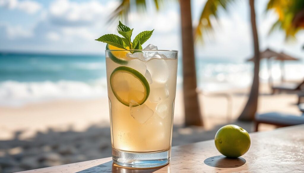 caipirinha with lime wedges