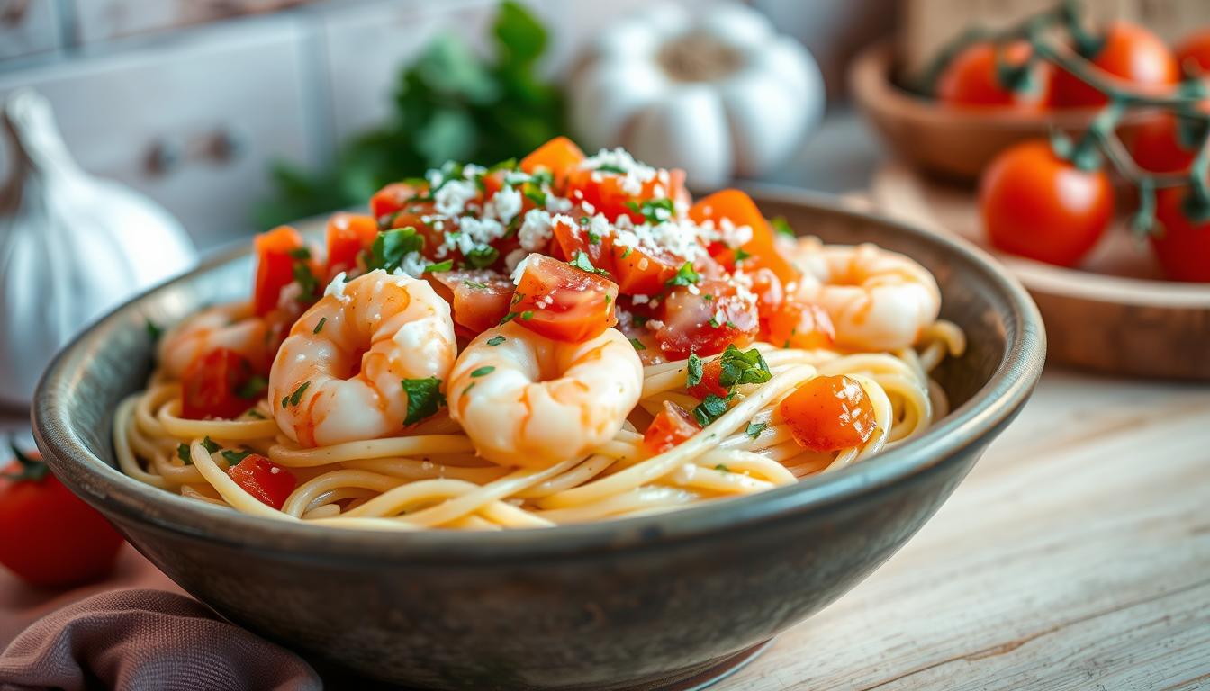 creamy shrimp and pasta recipes with pico de gallo recipe