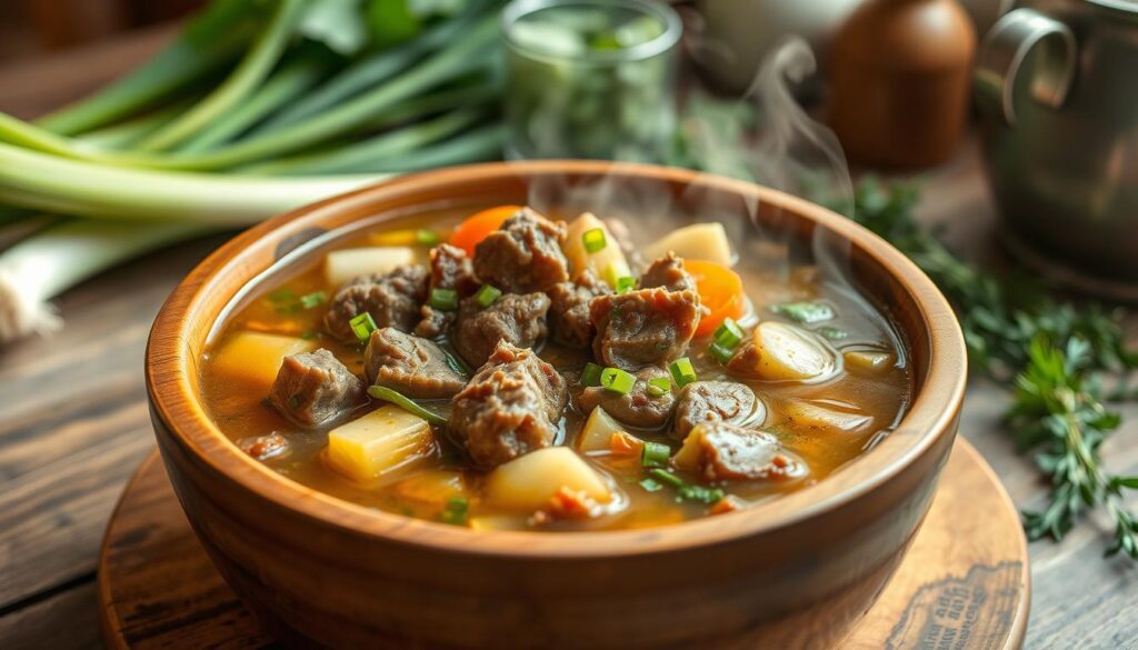 easy beef leek soup