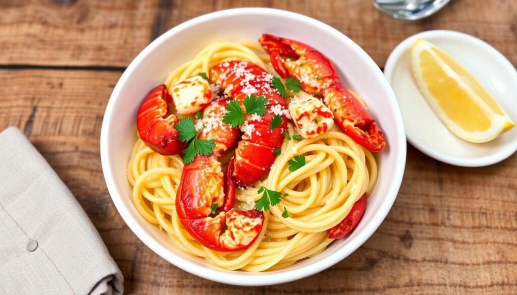 lobster pasta presentation