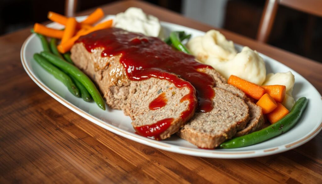 meatloaf with vegetable sides