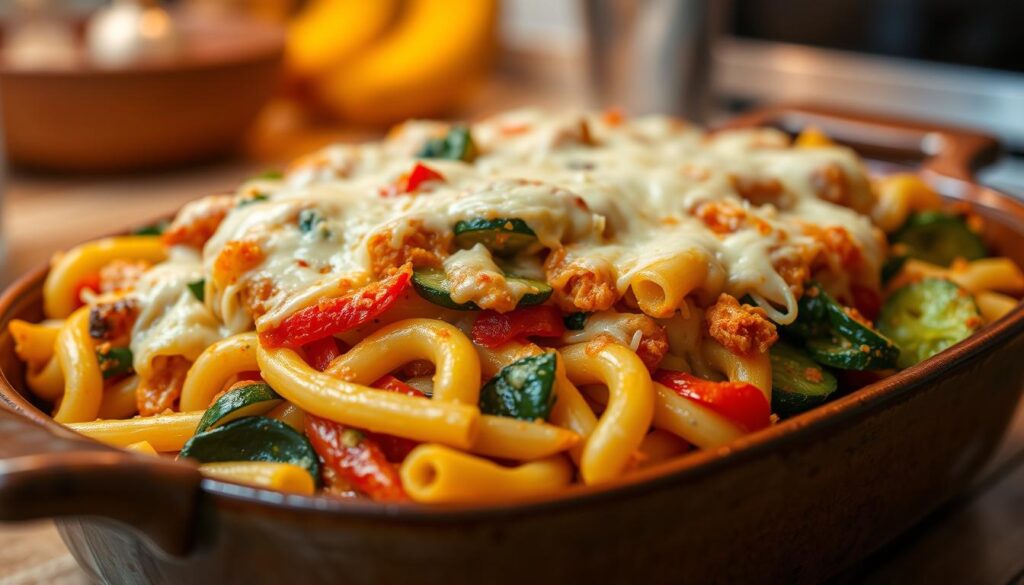 oven-baked ziti with vegetables