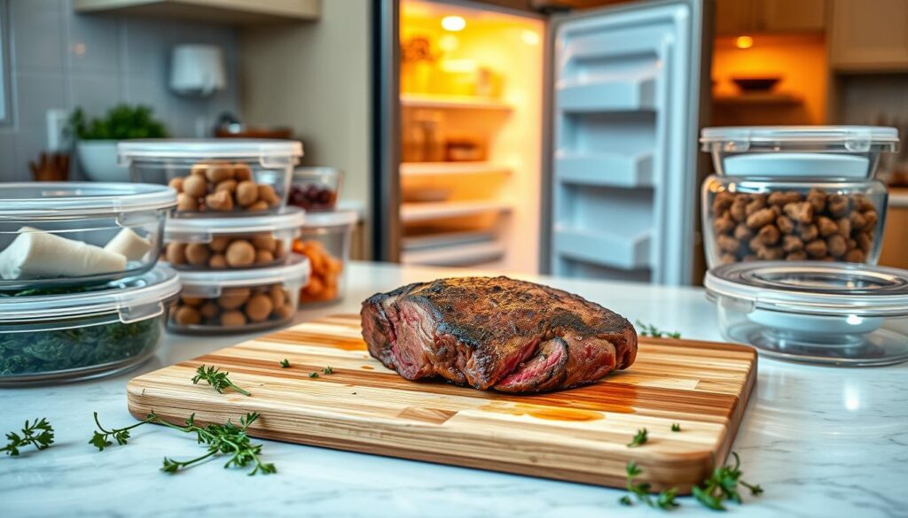 storing cooked steak