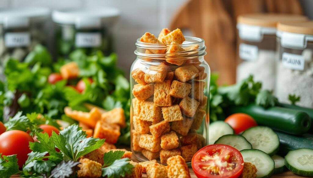 storing vegan croutons