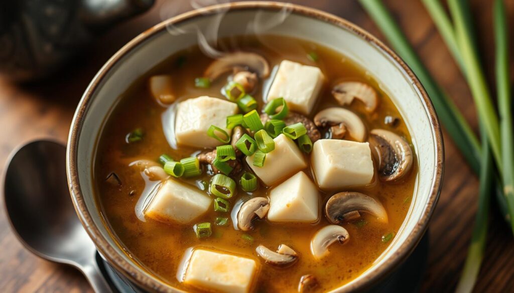 tofu mushroom green onion soup