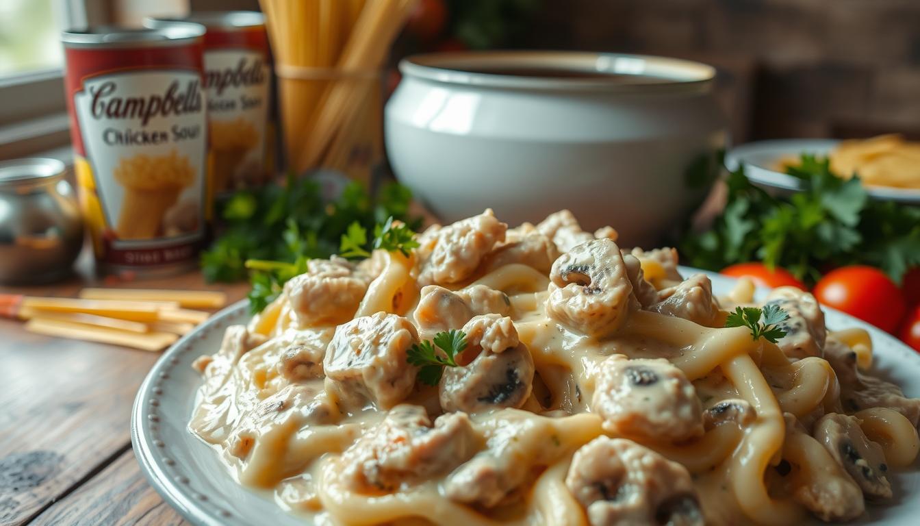 turkey tetrazzini recipe with campbell's cream of chicken soup